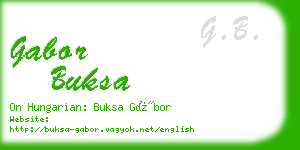 gabor buksa business card